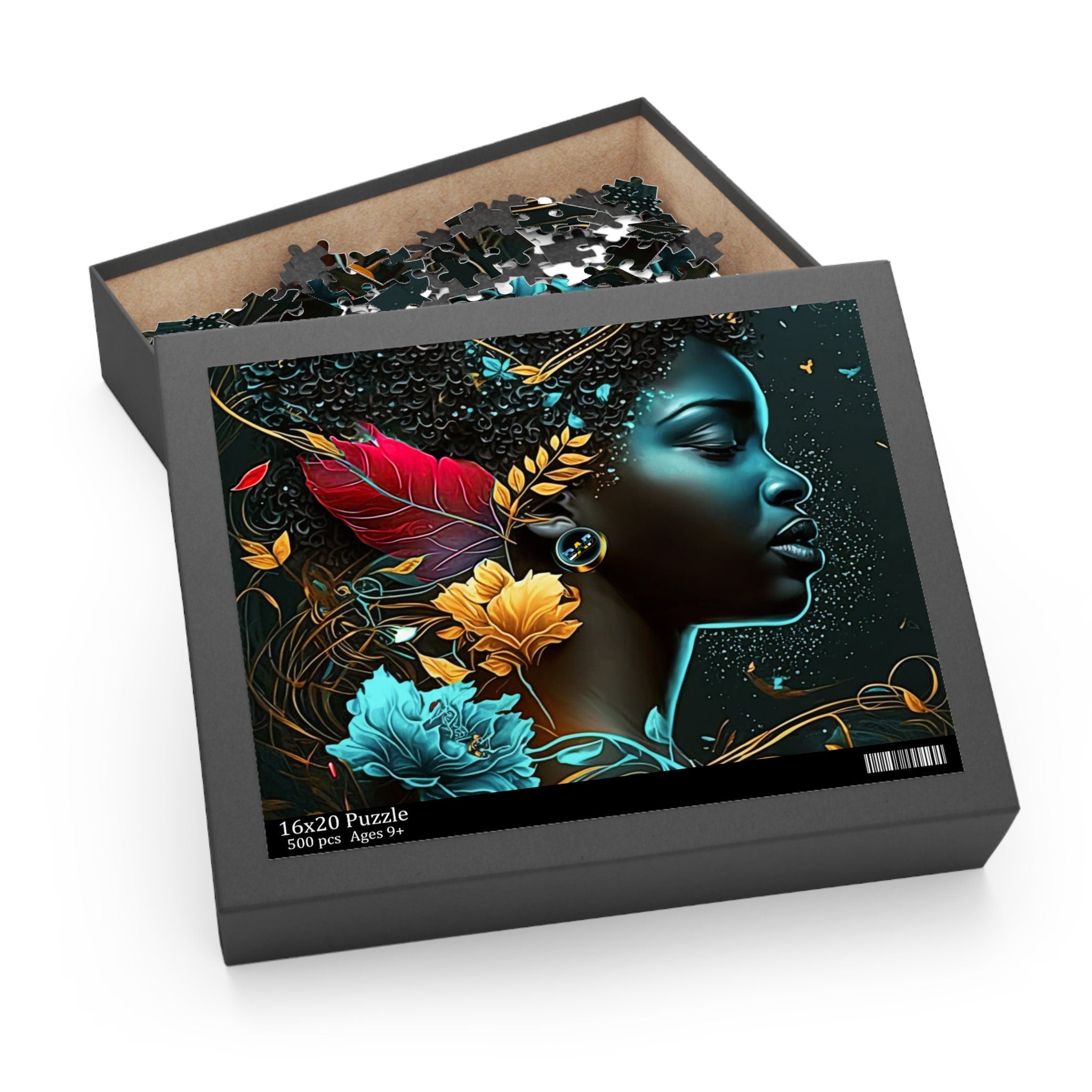 Black woman Aquatic Art Puzzle Family Game (120, 252, 500-Piece)