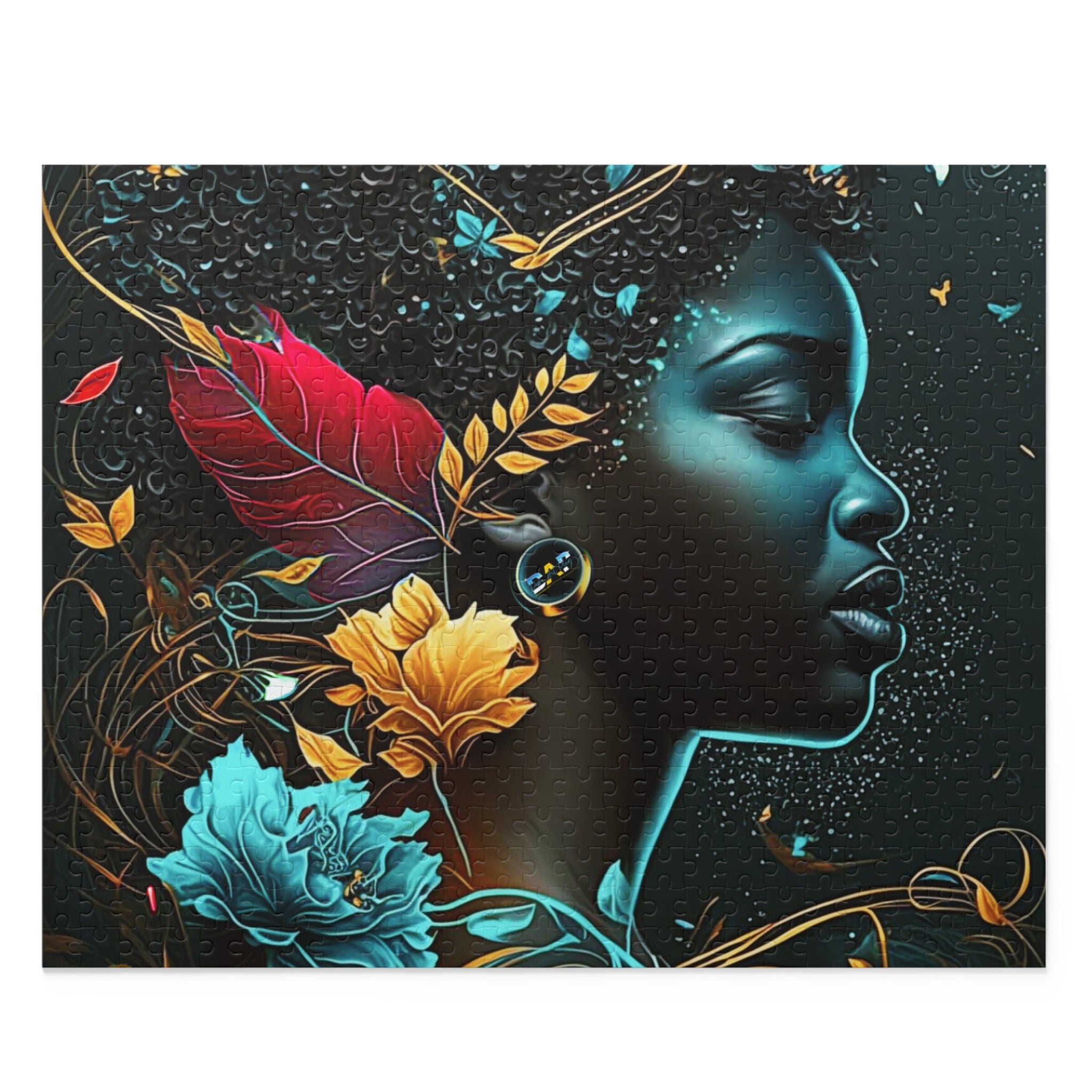 Black woman Aquatic Art Puzzle Family Game (120, 252, 500-Piece)