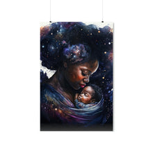 Load image into Gallery viewer, Mother and Child Wall Decor Galaxy Black Art Print Mother&#39;s Day Gift Digital Art Print Wall Art Poster