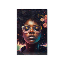 Load image into Gallery viewer, Black Woman with Afro Wall Art Poster Digital Prints Black Art Print Colorful Art Portrait Painting