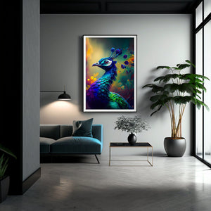 Peacock Wall Decor Modern Wall Art Digital Print House Warming Gift Wall Art Print Abstract Art Poster