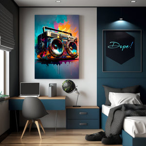 90s Boombox Wall Art Poster Unique Art Digital Art Digital Prints Colorful Art Modern Art Music Art