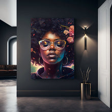 Load image into Gallery viewer, Black Woman with Afro Wall Art Poster Digital Prints Black Art Print Colorful Art Portrait Painting