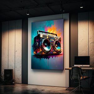 90s Boombox Wall Art Poster Unique Art Digital Art Digital Prints Colorful Art Modern Art Music Art