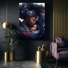 Load image into Gallery viewer, Mother and Child Wall Decor Galaxy Black Art Print Mother&#39;s Day Gift Digital Art Print Wall Art Poster