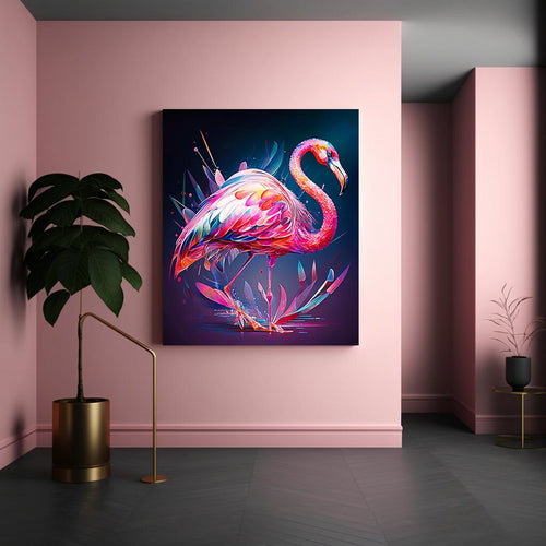 Flamingo Wall Art Abstract Art Print Digital Prints Pink Wall Decor Modern Art House Warming Gift Pink Wall Art