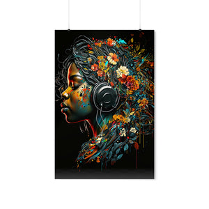 Black Music Digital Art Print Gift for Her Abstract Art for Housewarming Afro Art Gift Digital Wall Art Poster