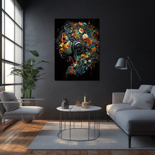 Load image into Gallery viewer, Black Music Digital Art Print Gift for Her Abstract Art for Housewarming Afro Art Gift Digital Wall Art Poster