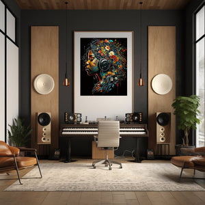 Black Music Digital Art Print Gift for Her Abstract Art for Housewarming Afro Art Gift Digital Wall Art Poster