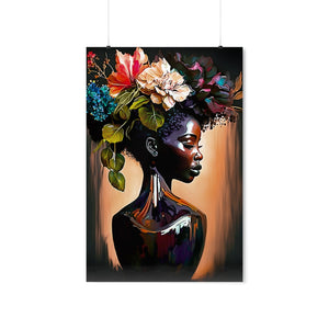 Flower Vase Digital Art Print Abstract Black Art for Housewarming Gift Afro Art Gift Digital Wall Art Poster