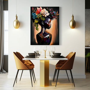 Flower Vase Digital Art Print Abstract Black Art for Housewarming Gift Afro Art Gift Digital Wall Art Poster