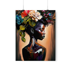 Flower Vase Digital Art Print Abstract Black Art for Housewarming Gift Afro Art Gift Digital Wall Art Poster