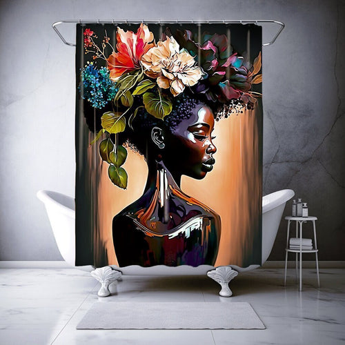 Black Art Shower Curtain shower Curtain Art Print Shower Decor