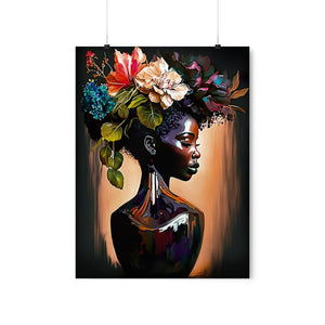 Flower Vase Digital Art Print Abstract Black Art for Housewarming Gift Afro Art Gift Digital Wall Art Poster