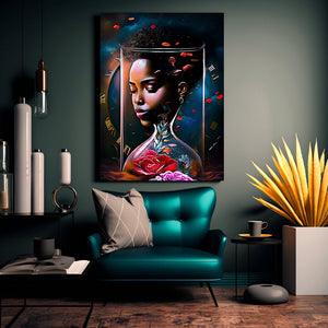 Hourglass Digital Art Print Abstract Black Art for Housewarming Gift Afrocentric Art Gift Digital Wall Art Poster