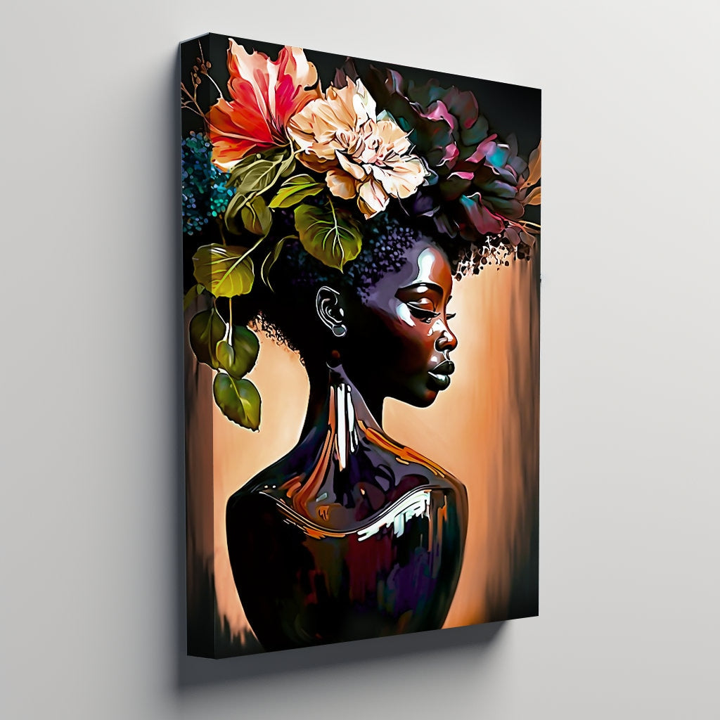 Flower Vase Digital Black Art Canvas Abstract Art Digital Art Canvas Gallery Wraps