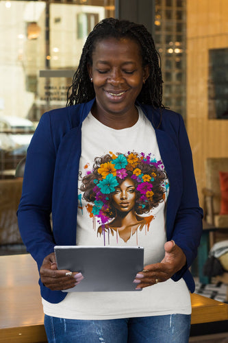 Black Art Tshirt Botanical Short Sleeve Tee Colorful Tshirt Floral Shirt Gift For Her