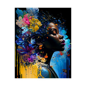 Abstract Black Woman Art Afrocentric Gift for Her Vertical Poster