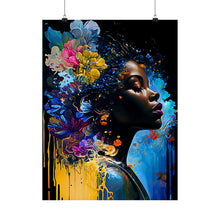 Load image into Gallery viewer, Abstract Black Woman Art Afrocentric Gift for Her Vertical Poster